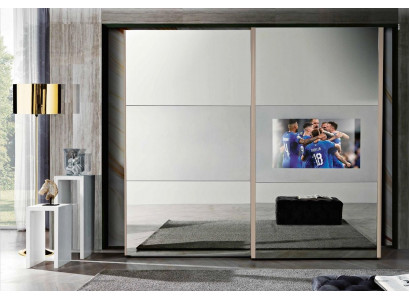 Kledingkast Kasten Kledingkast Luxe Hout Schuifdeuren tv met televisie