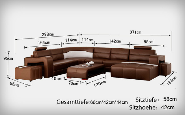 Leren bank Bank Woonlandschap Hoekbank Hoek Garnituur Ontwerp Modern Bankstel