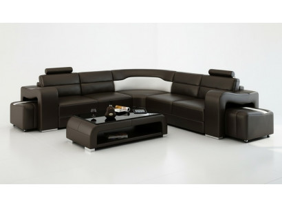 Ledersofa Bank Woongebied Hoekbank Hoekstel Ontwerp Modern Sofa F3008B