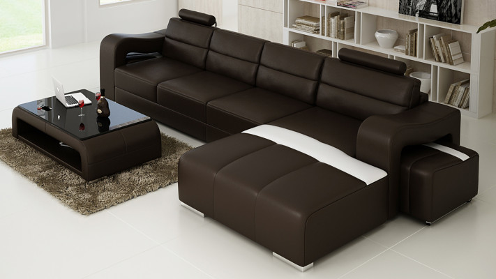 Leren bank Bank woonlandschap Hoekbank Hoekbank Design Moderne Bank F3008C