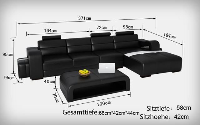 Leren bank Bank woonlandschap Hoekbank Hoekbank Design Moderne Bank F3008C