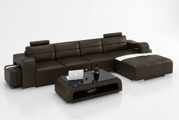 Leren bank Bank woonlandschap Hoekbank Hoekbank Design Moderne Bank F3008C