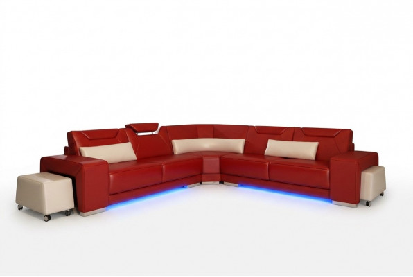 Lederen bank bank woonlandschap hoekbank hoekbankstel ontwerp Modern Sofa F3011B