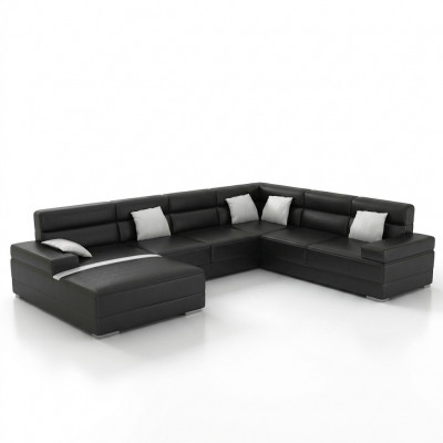 Leren bank Bank Woonlandschap Hoekbank Hoekbank Set Design Modern Bankstel F3016 nieuw