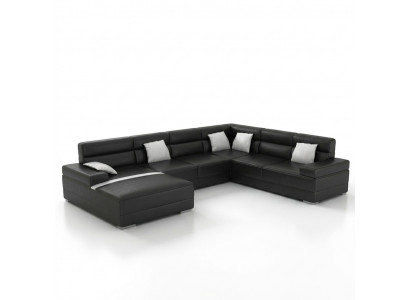 Leren bank Bank Woonlandschap Hoekbank Hoekbank Set Design Modern Bankstel F3016 nieuw