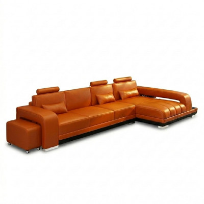 Leren bank Bank Woonlandschap Hoekbank Hoekbankstel Ontwerp Modern Sofa F3017C