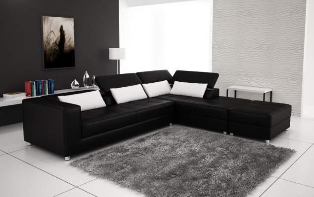 Leren bank Bank Woonlandschap Hoekbank Hoekbankstel Design Modern Bankstel F3018