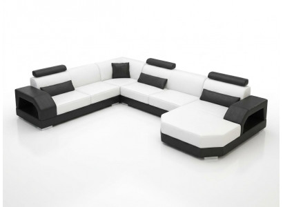 Leren bank Bank Woonlandschap Hoekbank Hoekstel Ontwerp Modern Sofa G8001