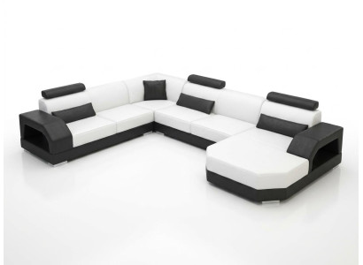 Leren bank Bank Woonlandschap Hoekbank Hoekstel Ontwerp Modern Sofa G8001
