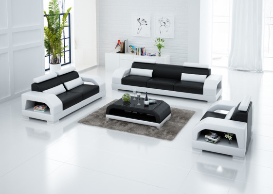 Ledersofa Bank Woonlandschap 3+2+1 Zitsbank Set Modern Design Bank G8001D