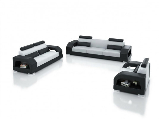 Ledersofa Bank Woonlandschap 3+2+1 Zitsbank Set Modern Design Bank G8001D