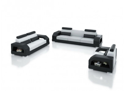 Ledersofa Bank Woonlandschap 3+2+1 Zitsbank Set Modern Design Bank G8001D