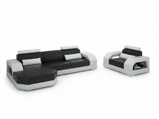 Leren bankstel Hoekbank Woonlandschap Hoekbank + 1-zits set Design Modern G8001E