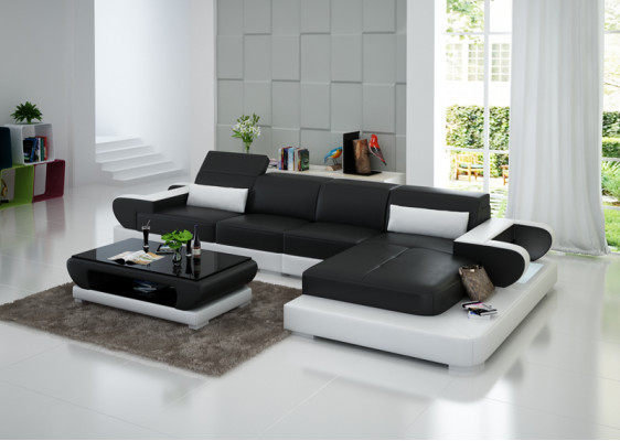 Leren bank Bank Woonlandschap Hoekbank Hoekbank Design Moderne Bank G8002C