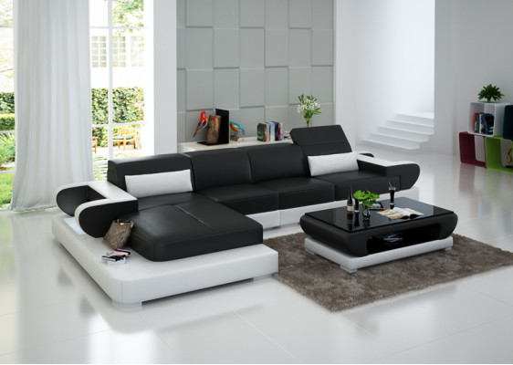 Leren bank Bank Woonlandschap Hoekbank Hoekbank Design Moderne Bank G8002C
