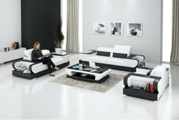 Leren bankstel Bank woonlandschap 3+2+1 zitsbank stel Ontwerp Moderne Bank G8002D
