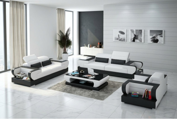 Leren bankstel Bank woonlandschap 3+2+1 zitsbank stel Ontwerp Moderne Bank G8002D