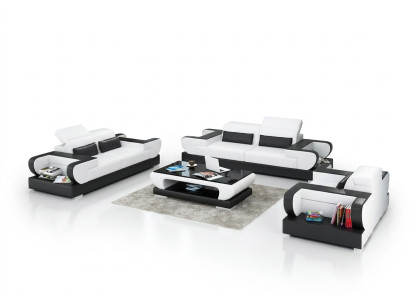 Leren bankstel Bank woonlandschap 3+2+1 zitsbank stel Ontwerp Moderne Bank G8002D