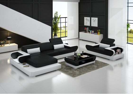 Ontwerp XXL Grote Bank Hoekbank Leren Bank Fauteuil Bekleding Woongebied G8002E
