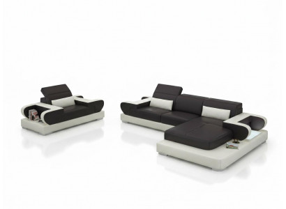 Ontwerp XXL Grote Bank Hoekbank Leren Bank Fauteuil Bekleding Woongebied G8002E