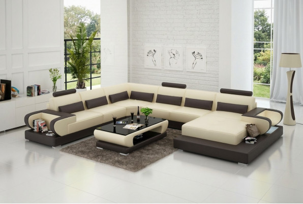 Lederen bank bank woonlandschap hoekbank hoekbank design moderne bank G8003