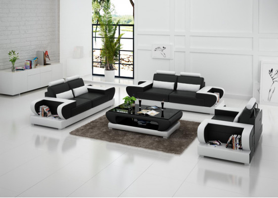 Leren bank bank woonlandschap 3+2+1 zitplaatsen set ontwerp modern bankstel G8003D