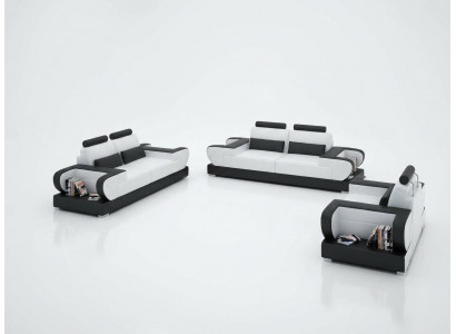 Leren bank bank woonlandschap 3+2+1 zitplaatsen set ontwerp modern bankstel G8003D