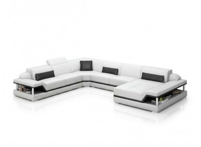 Lederen bank Bank Woonlandschap Hoekbank Hoekbank Set Design Modern Sofa G8004