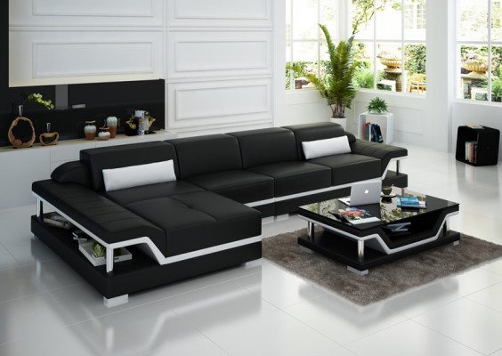 Ontwerp leren bank bank bank bekleding hoekbank zitgroep lederen banken 8004C