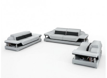 Leren bank bank woongroep 3+2+1 zits bankstel designbankbank