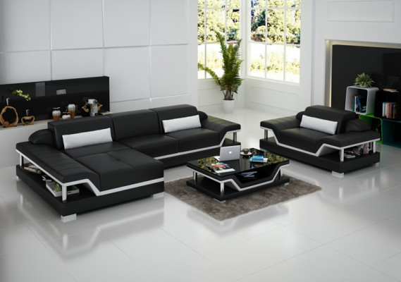 Ontwerp leren bank bank bank bekleding hoek woonlandschap set banken nieuw G8004F