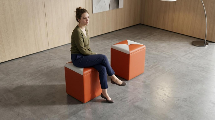 Ontwerp gestoffeerde voetbank poef Ottomaanse stoel Chaise bekleed FT006