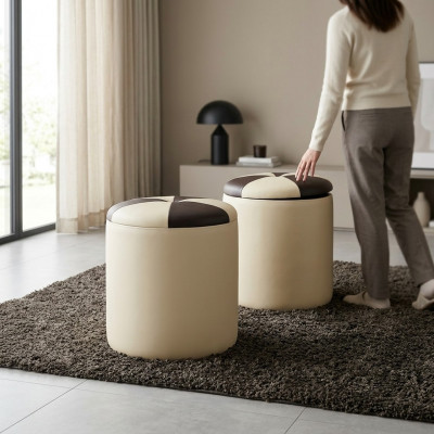 Ontwerp Beklede Voetenbank Ottomaanse Zit Chaise Gestoffeerde Pufa FT009