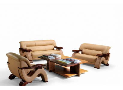 Sofa set van leer, bankstelset 3 + 2 (zonder fauteuil) bank zitkussens set 2033
