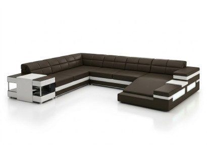 Lederen bankbank woonlandschap hoekbank hoeksalon design modern bankstel 1201B