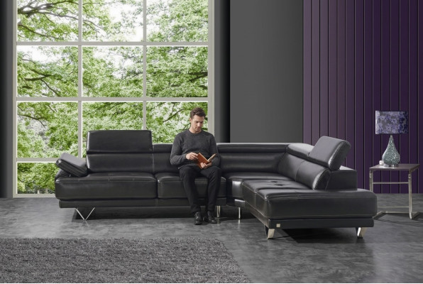 Multifunctionele bank hoekbank Media TV bank Leren bankstel 291 x 222 cm L-vorm Nieuw