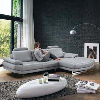 Leren bank bank woonlandschap hoekbank hoekgroep design modern sofa 1508