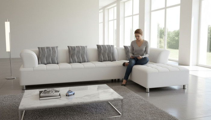 Ontwerp Gestoffeerde Bank Woonlandschap Hoekbank Beklede Zitset Bank L Vorm