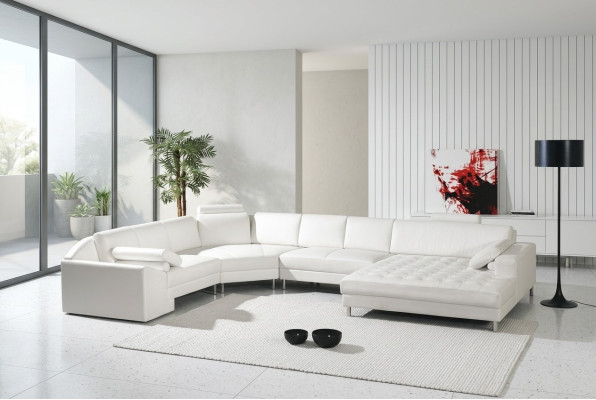 Moderne woonlandschap met Chesterfield knopen leren bank bank bank bekleding