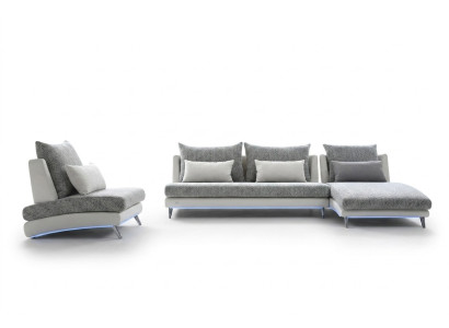 Moderne Design Hoekbank Beklede Bankstel 155x390cm Stoffen Textiel Bank Hoek