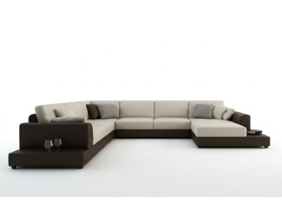 Leren bank Bank Woonlandschap Hoekbank Hoekmeubel Design Decor Modern