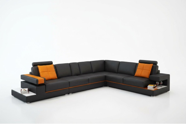 Leren bank Bank Woongebied Hoekbank Hoek Modern Set Ontwerp Decor