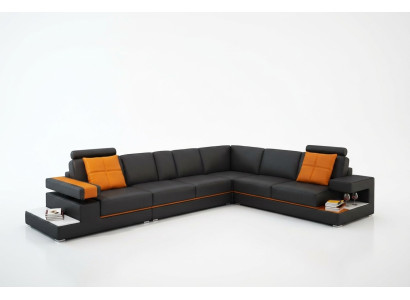 Leren bank Bank Woongebied Hoekbank Hoek Modern Set Ontwerp Decor