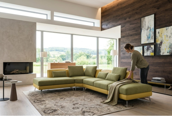 Leren bank Bank Woonlandschap Hoekbank Hoek bankstel Ontwerp Modern Bankstel 5111