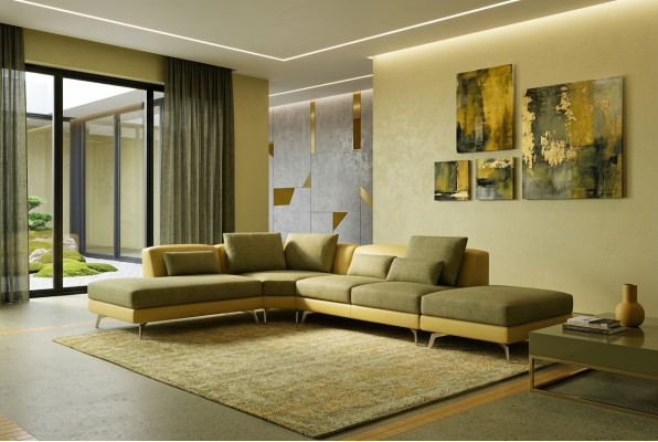 Leren bank Bank Woonlandschap Hoekbank Hoek bankstel Ontwerp Modern Bankstel 5111