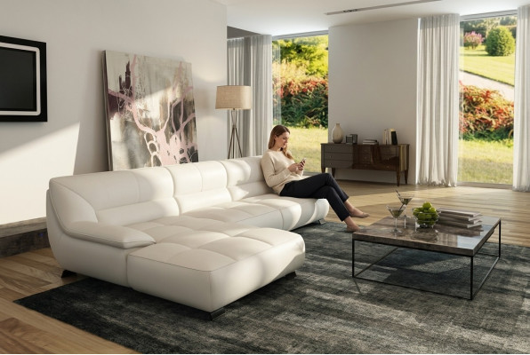 Leren bank Bank Woonlandschap Hoekbank Hoekbank Ontwerp Modern Sofa
