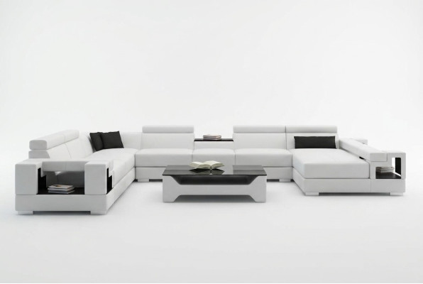 Lederen bankbank woonlandschap hoekbank hoekmeubilair design modern bankstel 6138
