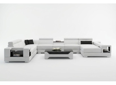 Lederen bankbank woonlandschap hoekbank hoekmeubilair design modern bankstel 6138