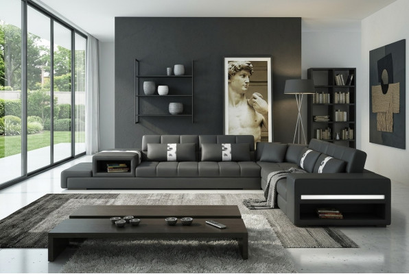 Leren bank bankstel woonlandschap hoekbank hoekstel designbank moderne bank  Leren bank bankstel woonlandschap hoekbank hoekstel designbank moderne bank