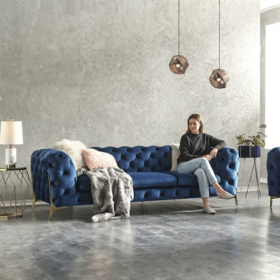 Chesterfield fluwelen bank bank sofa bekleding bankstel sets XXL grote bank